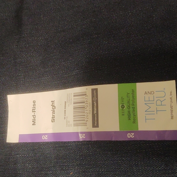 Time and Tru Mid Rise Straight Leg Dark Wash Plus Size 20 Women's Jeans - Picture 2 of 5